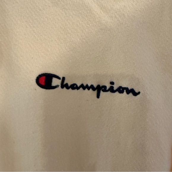Champion X UO Urban Outfitters Reverse Weave Arm Logo butter light Yellow Hoodie - Picture 4 of 6